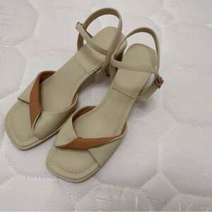 Women's Beige and Tan Strappy Sandals